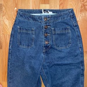 Princess Polly High Waisted Straight Leg Button Front Jean